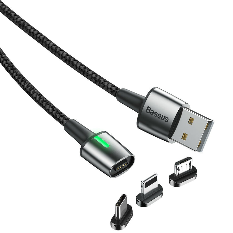 Baseus Magnetische USB Kabel 3-in-1 Lightning, USB-C, Micro-USB 2.4/3A 1 Meter