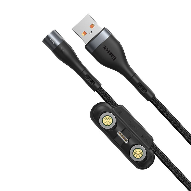 Baseus 3-in-1 Magnetische USB naar Lightning, USB-C, Micro-USB 5A 1 Meter