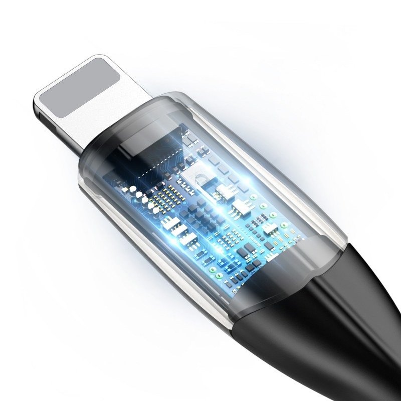 Baseus USB Lightning Kabel met LED 2,4A 0,5 Meter